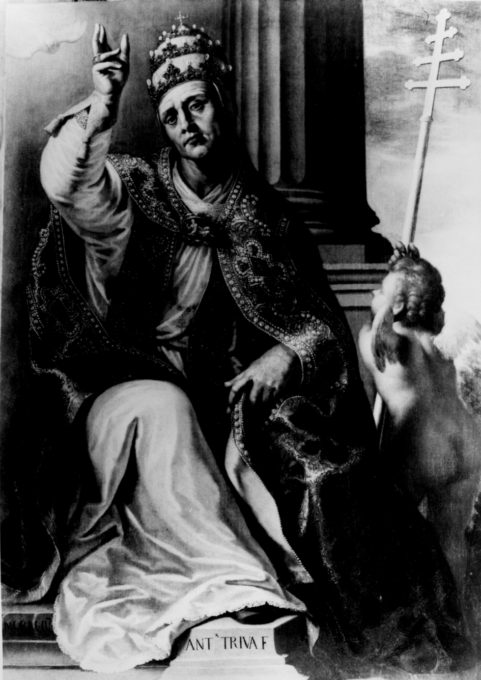 San Gregorio Magno (dipinto) di Triva Antonio Domenico (sec. XVII)