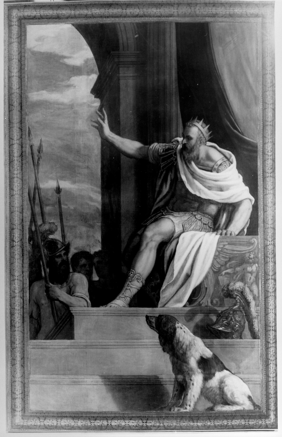 Saul tenta di colpire David con la lancia (anta d'organo) di Porta Giuseppe detto Giuseppe Salviati (sec. XVI)
