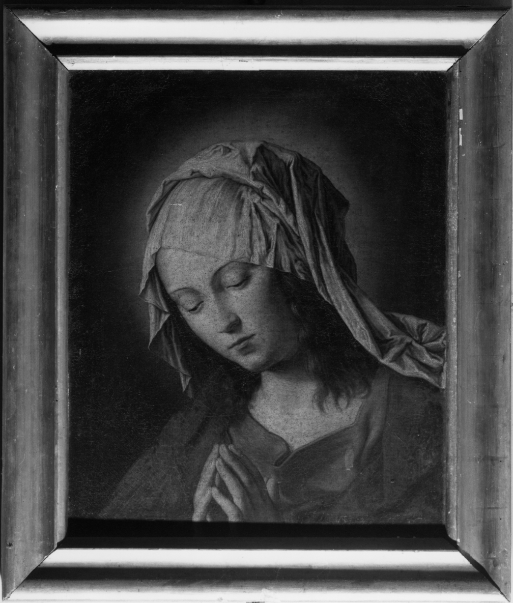MADONNA CON VELO BIANCO E AURA (dipinto) di Salvi Giovanni Battista detto Sassoferrato (sec. XVII)