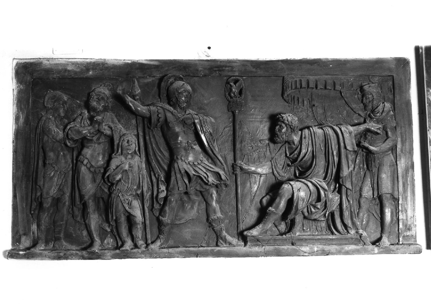 Sacro giuramento della legione Tebea (rilievo) di Zandomeneghi Luigi (sec. XIX)