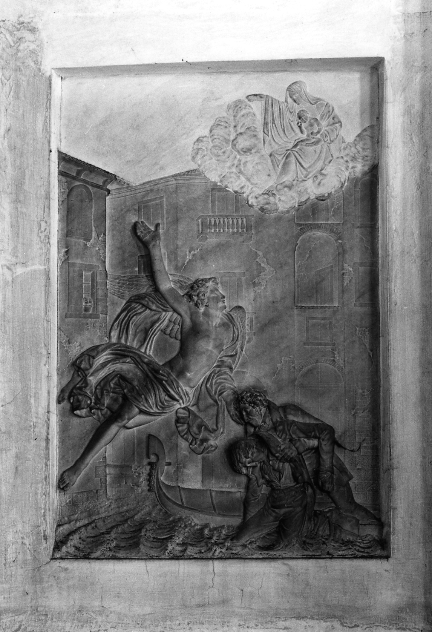 Michieli Pietro salvato dalle acque (rilievo) di Zandomeneghi Pietro (sec. XIX)