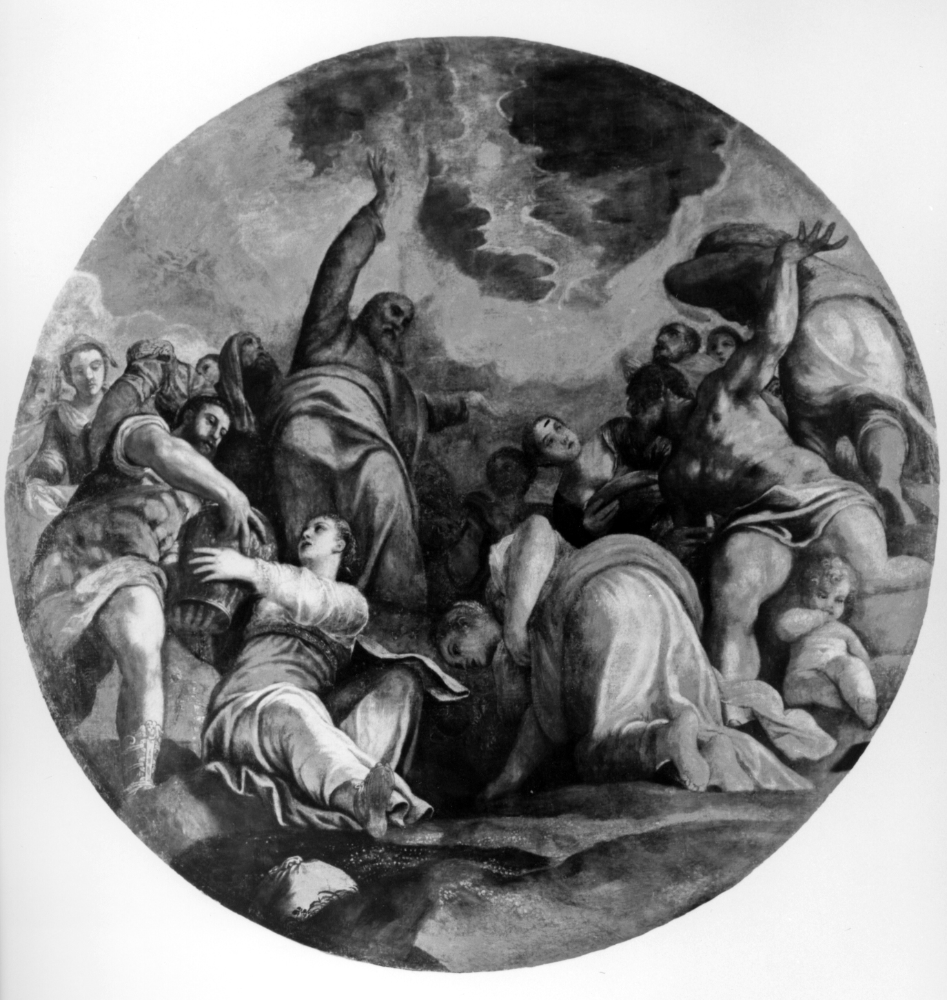 caduta della manna (dipinto) di Porta Giuseppe detto Giuseppe Salviati (sec. XVI)