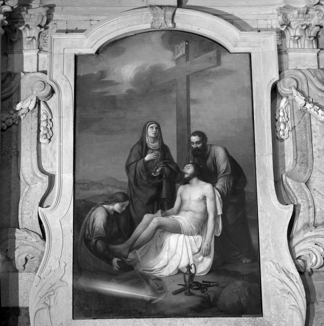 L'Addolorata, deposizione di Cristo dalla croce (pala d'altare) di Matteini Teodoro (sec. XIX)