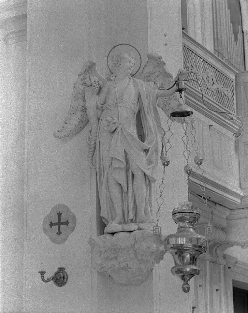 angelo reggicandelabro (statua) - ambito veneto (fine sec. XVIII)