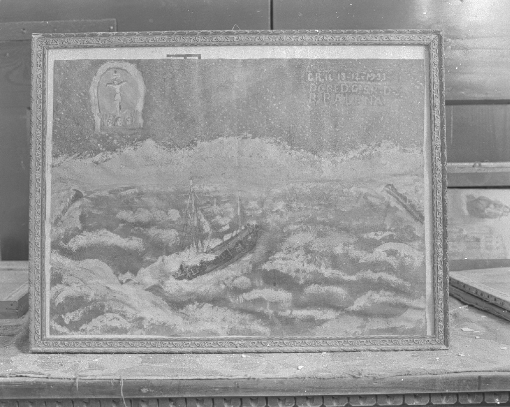 salvataggio di un bragozzo (ex voto) - ambito veneziano (sec. XX)