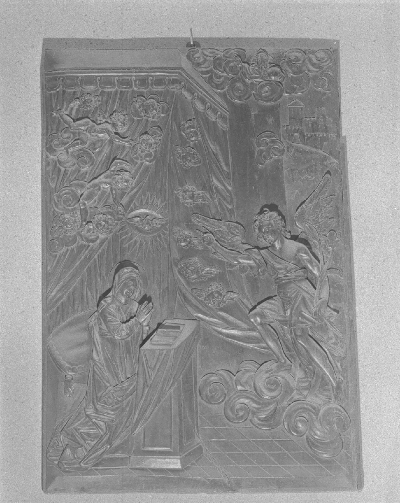 Annunciazione (rilievo, elemento d'insieme) - ambito veneto (sec. XVII)
