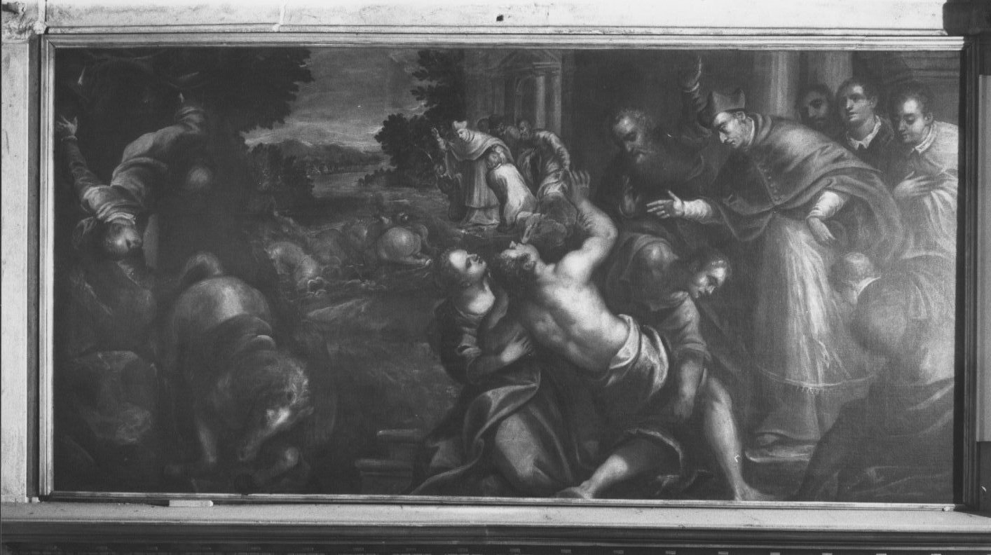S. Carlo Borromeo libera un ossesso (dipinto) di Negretti Jacopo detto Palma il Giovane (maniera) (primo quarto sec. XVII)