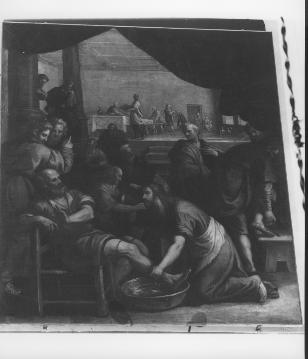 Cristo lava i piedi agli apostoli, Cristo lava i piedi degli apostoli (dipinto, ciclo) di Fiammingo Giovanni detto Salamandra (sec. XVI)