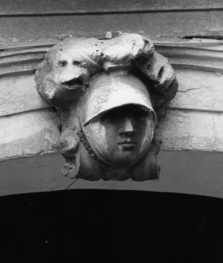 testa d'uomo (chiave di volta) - ambito veneto (fine/inizio secc. XVII/ XVIII)