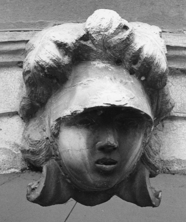 testa d'uomo (chiave di volta) - ambito veneto (fine/inizio secc. XVII/ XVIII)
