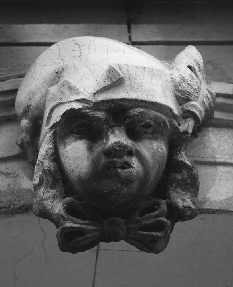 testa d'uomo (chiave di volta) - ambito veneto (fine/inizio secc. XVII/ XVIII)