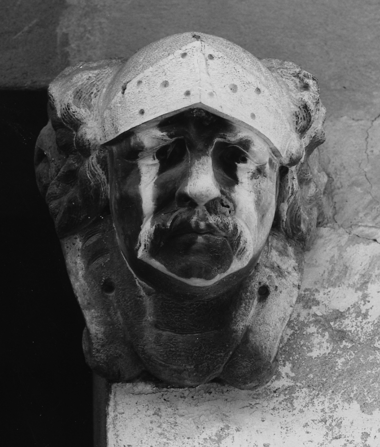 testa d'uomo (chiave di volta) - ambito veneto (fine/inizio secc. XVII/ XVIII)