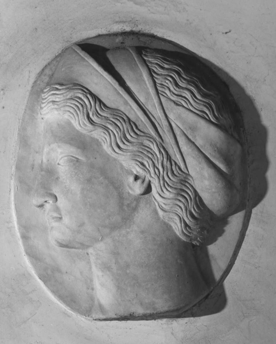 testa d'uomo (rilievo) - ambito veneto (fine/inizio secc. XVIII/ XIX)