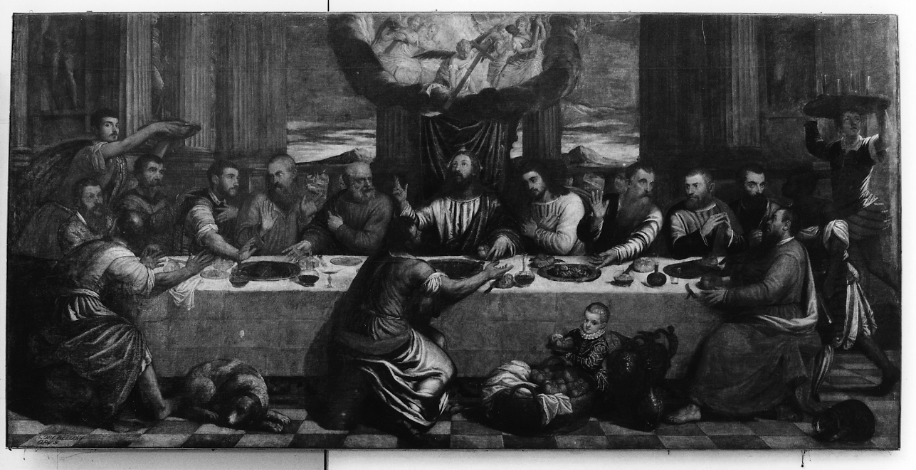 cena pasquale ebraica (dipinto) di Malombra Pietro (fine/inizio secc. XVI/ XVII)