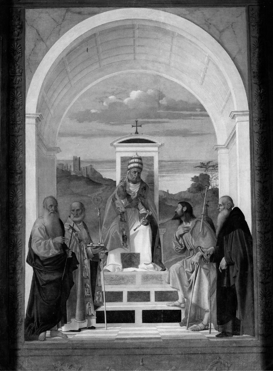 San Pietro in cattedra fra quattro santi (dipinto) di Basaiti Marco (sec. XVI)