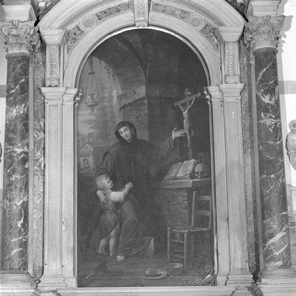 Santa Marina indica il crocifisso ad un bambino (pala d'altare) di Querena Lattanzio (prima metà sec. XIX)
