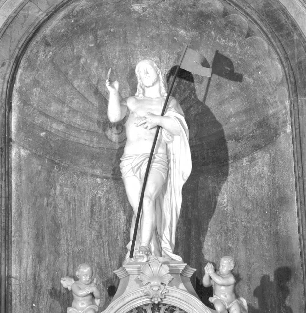 Cristo redentore benedicente (scultura, elemento d'insieme) di Angolo Battista detto Battista del Moro (secc. XVI/ XVII)