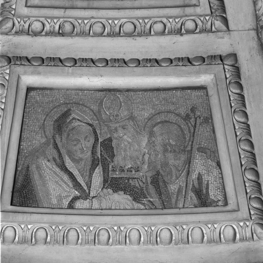 Sposalizio di Maria Vergine (decorazione musiva, elemento d'insieme) di Negretti Jacopo detto Palma il Giovane (primo quarto sec. XVII)