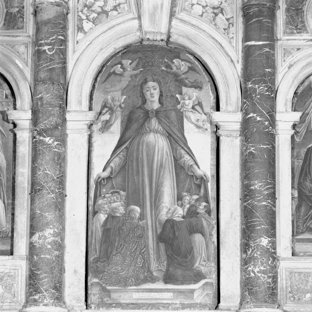 Madonna della Misericordia (dipinto, elemento d'insieme) di Vivarini Bartolomeo (sec. XV)