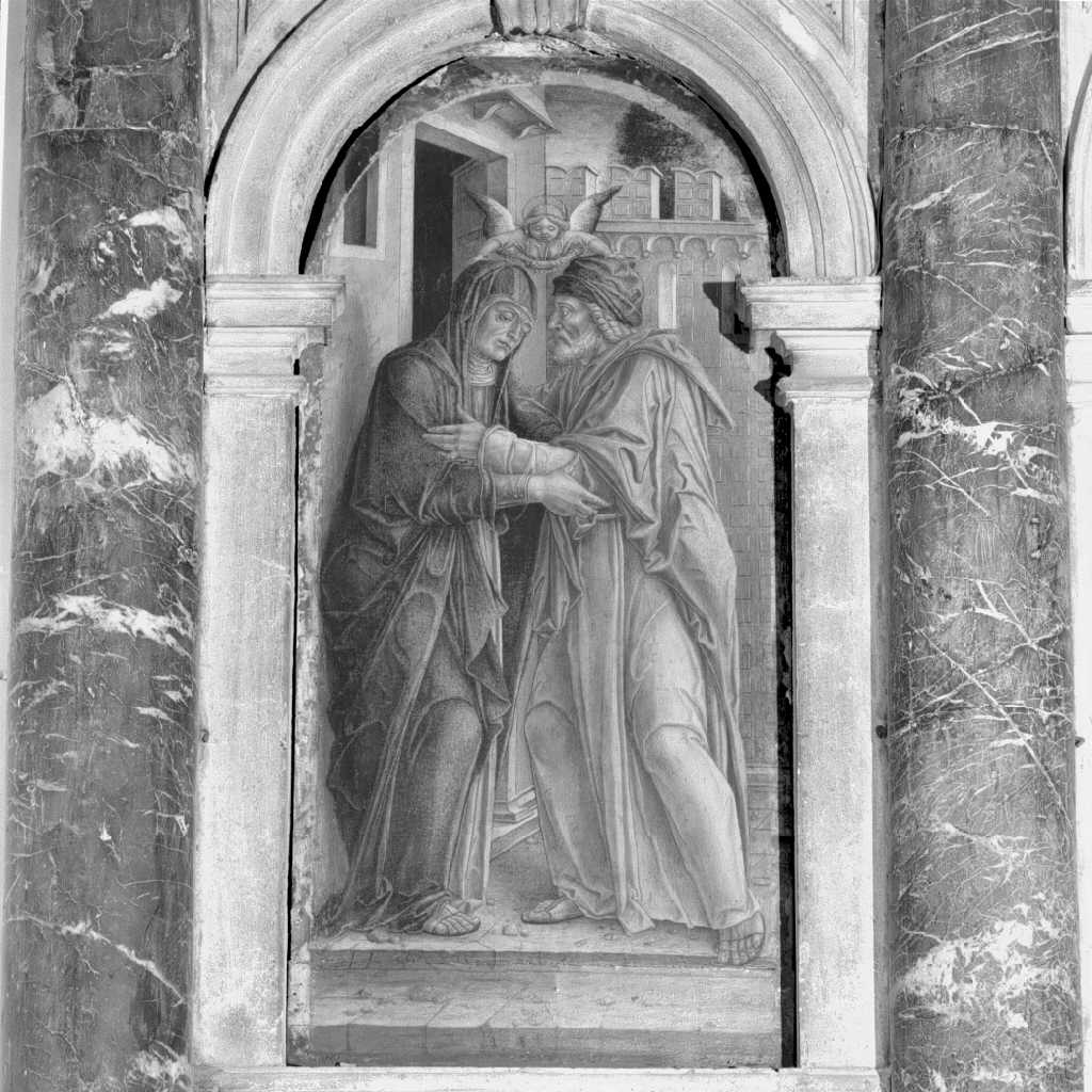incontro di Sant'Anna e San Gioacchino alla porta aurea (dipinto, elemento d'insieme) di Vivarini Bartolomeo (sec. XV)