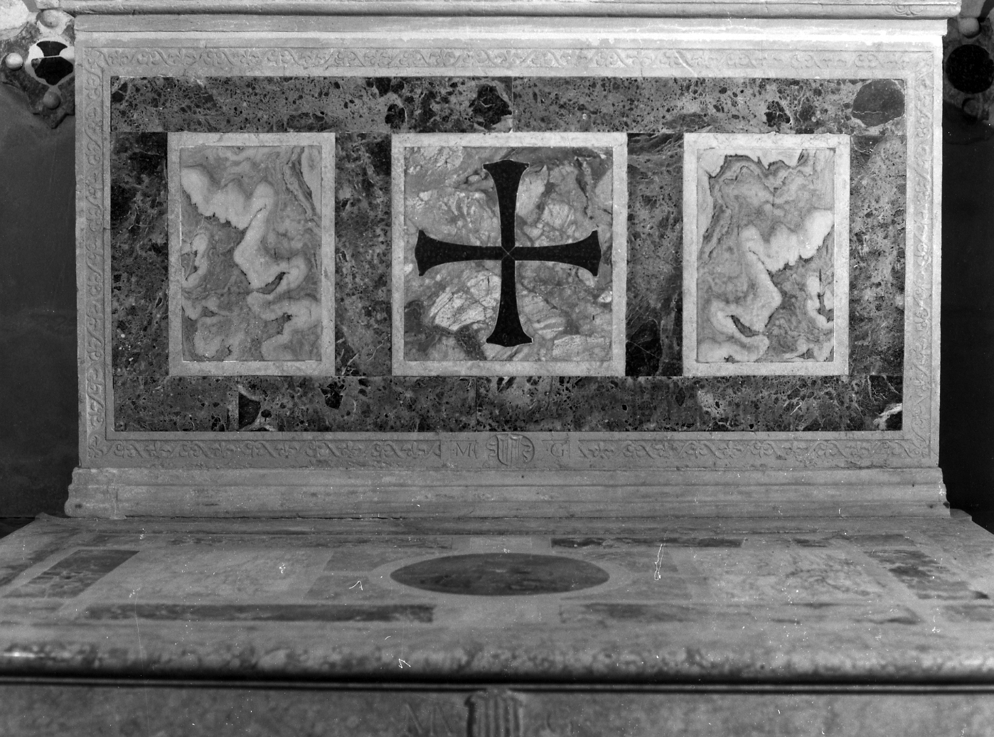 paliotto - a pannello piano, elemento d'insieme di Antonio da Gazin (sec. XVI)