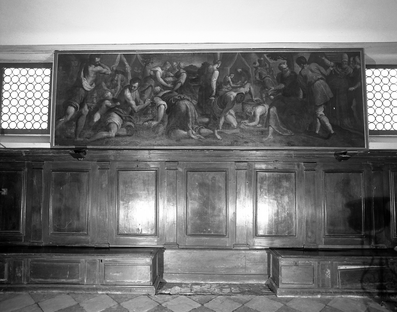 caduta della manna (dipinto) di Negretti Jacopo detto Palma il Giovane (sec. XVI)