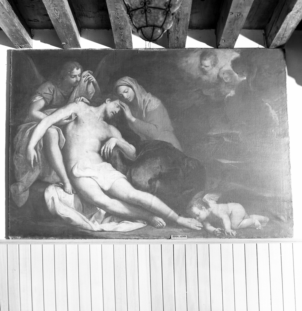 compianto sul Cristo morto (dipinto) di Lazzarini Gregorio (fine/inizio secc. XVII/ XVIII)
