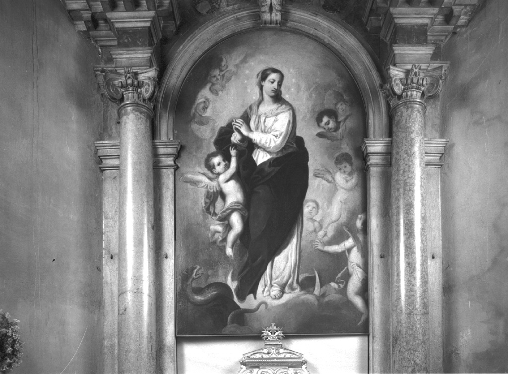 Madonna Immacolata/ angeli (dipinto) di Lazzarini Gregorio (secc. XVII/ XVIII)