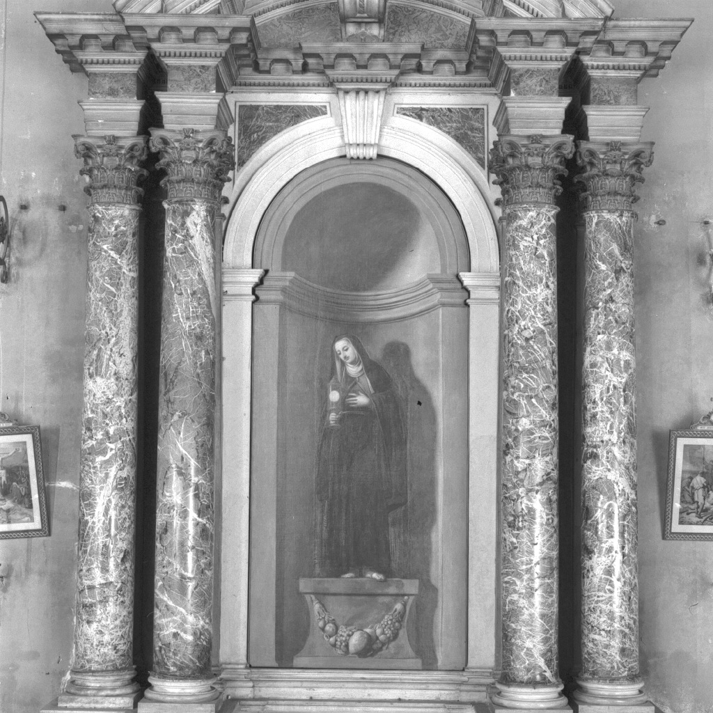 Santa Chiara (dipinto) di Lazzarini Gregorio (secc. XVII/ XVIII)