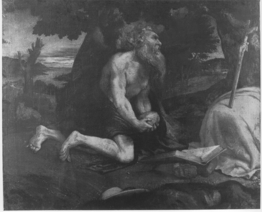 San Girolamo in ginocchio (dipinto) di Lotto Lorenzo (attribuito) (prima metà sec. XVI)