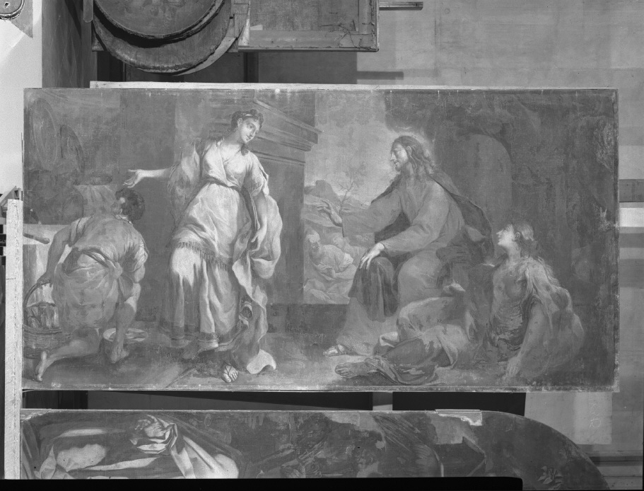 Cristo in casa di Santa Marta e Santa Maria Maddalena (dipinto) di Pittoni Giovanni Battista (attribuito) (primo quarto sec. XVIII)