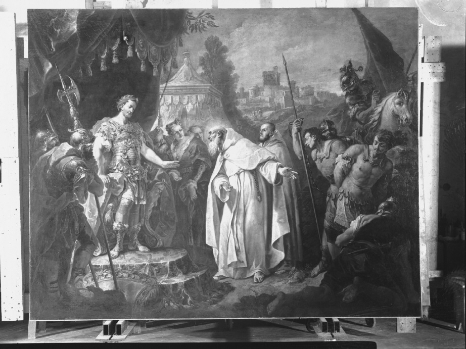 San Romualdo e l'Imperatore Ottone III (dipinto) di Marieschi Jacopo detto Jacopo di Paolo (sec. XVIII)
