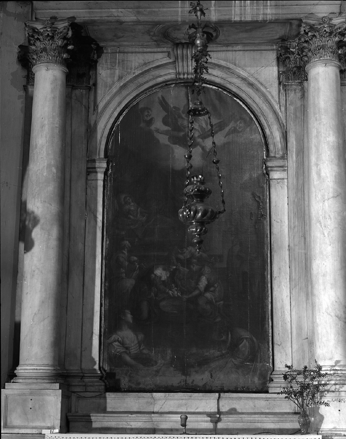 Nascita della Vergine (pala d'altare) di De Ferrari Antonio detto Foler (sec. XVI)