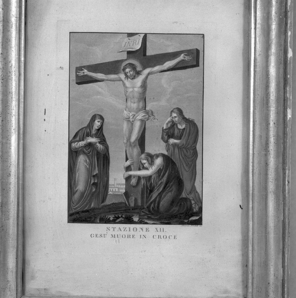 stazione XII: Gesù innalzato e morto in croce (stampa, elemento d'insieme) - ambito veneto (fine sec. XVIII)