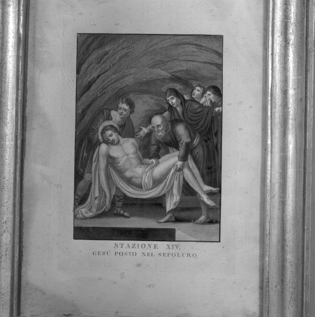 stazione XIV: Gesù deposto nel sepolcro (stampa, elemento d'insieme) - ambito veneto (fine sec. XVIII)