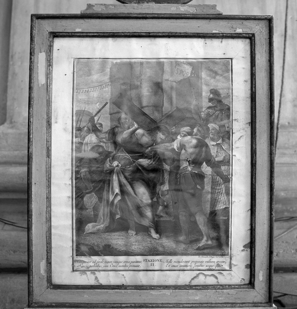 stazione II: Gesù caricato della croce (Via Crucis, elemento d'insieme) di Crosato Giovanni Battista, Wagner Joseph (sec. XVIII)