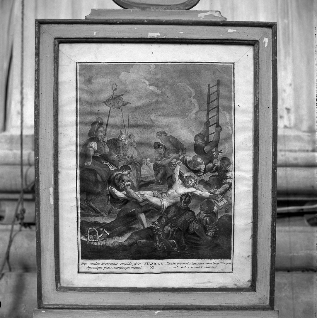 stazione XI: Gesù inchiodato alla croce (Via Crucis, elemento d'insieme) di Fontebasso Francesco, Baratti Antonio, Wagner Joseph (sec. XVIII)