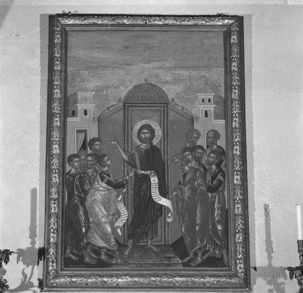 i psilapsi tu Thoma', incredulità di San Tommaso (dipinto) di Sarakenopoulos Francesco (sec. XVI)