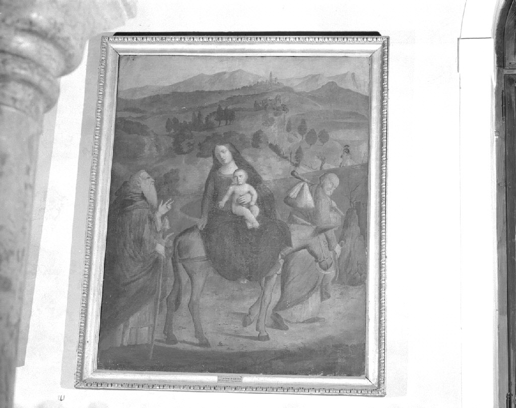 fuga in Egitto/ Sant'Antonio Abate (dipinto) di Basaiti Marco (attribuito) (fine/inizio secc. XV/ XVI)