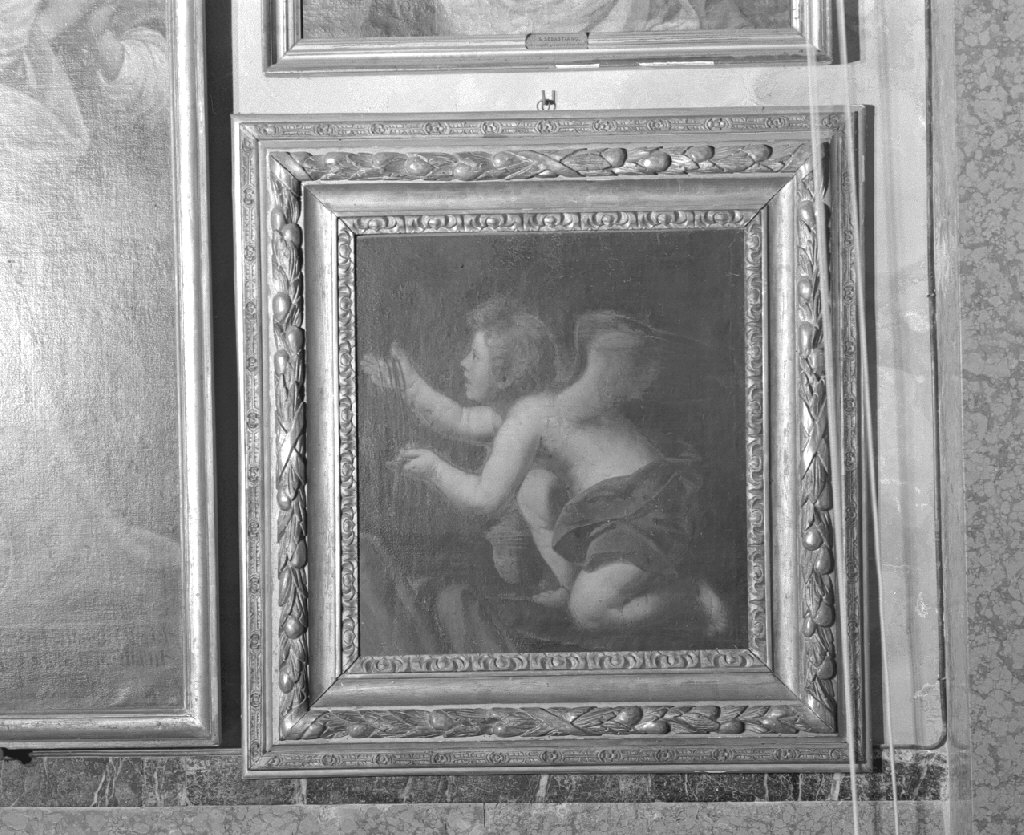 angelo con strumenti della passione (dipinto, frammento) - ambito veneto (fine/inizio secc. XVII/ XVIII)