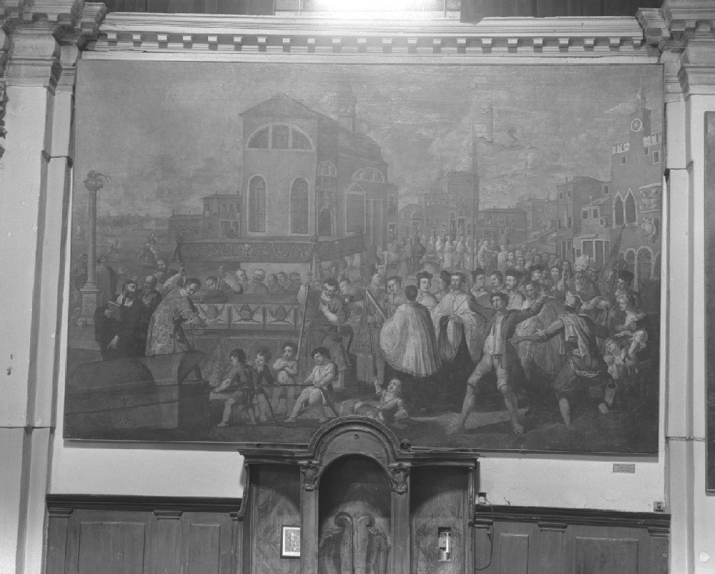 il miracolo dei ragazzi che trascinano l'urna (dipinto) di Zanchi Antonio (seconda metà sec. XVII)