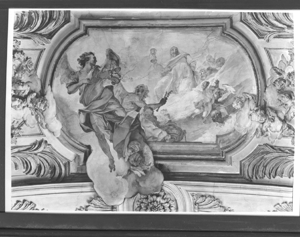 figura allegorica femminile/ Fede/ angeli (dipinto) di Bortoloni Mattia (sec. XVIII)