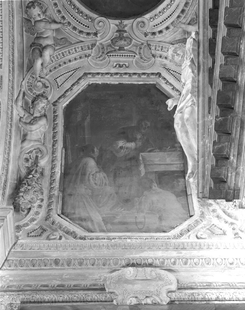 sacrificio della Messa a beneficio dei defunti (dipinto) di Negretti Jacopo detto Palma il Giovane (sec. XVII)