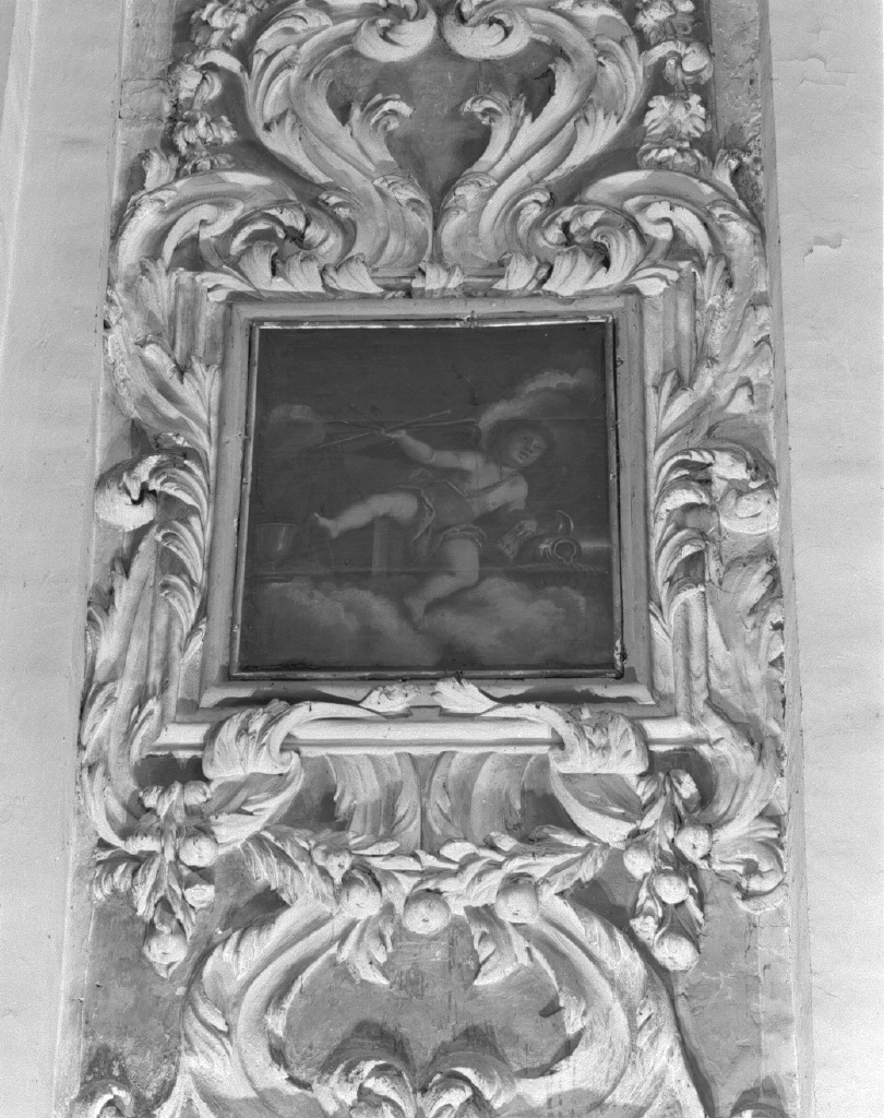 angelo con simboli della passione: calice e brocca (dipinto) - ambito veneto (primo quarto sec. XVII)