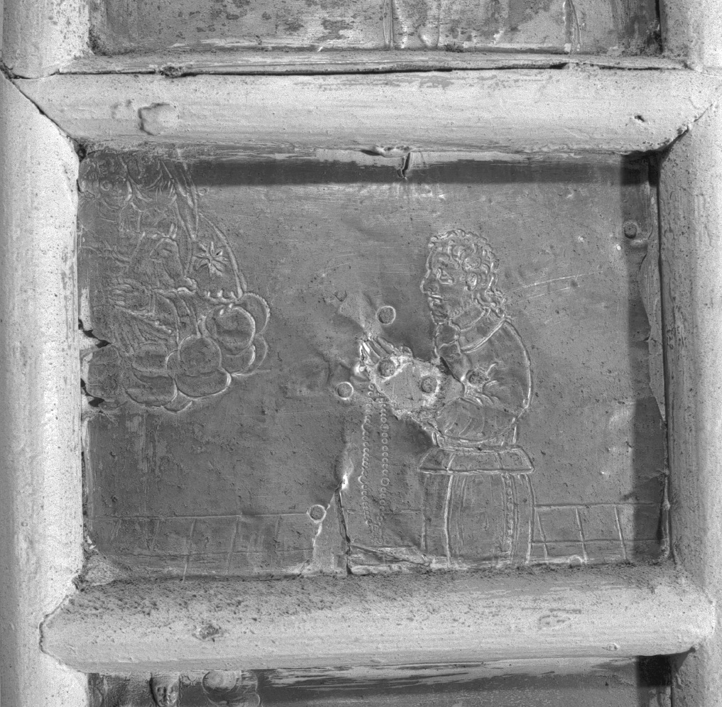 interno con figura femminile (ex voto) - ambito veneziano (inizio sec. XVII)