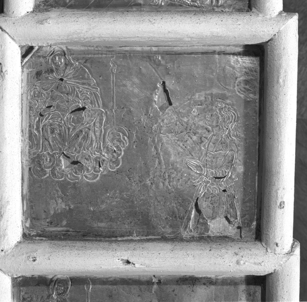 devoto in preghiera di fronte alla Madonna della Navicella (ex voto) - ambito veneziano (metà sec. XVIII)