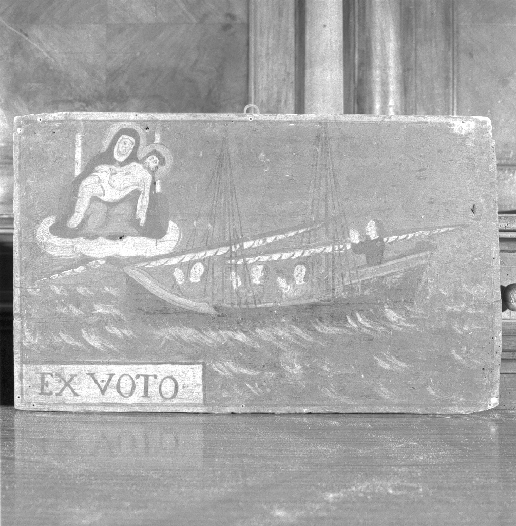 salvataggio di un bragozzo (ex voto) - ambito veneziano (prima metà sec. XIX)