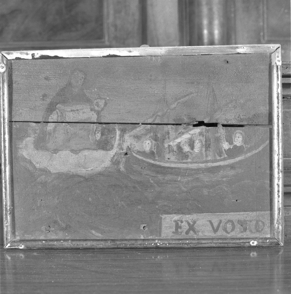 salvataggio da naufragio, salvataggio di un bragozzo (ex voto) - ambito veneziano (fine sec. XVIII)