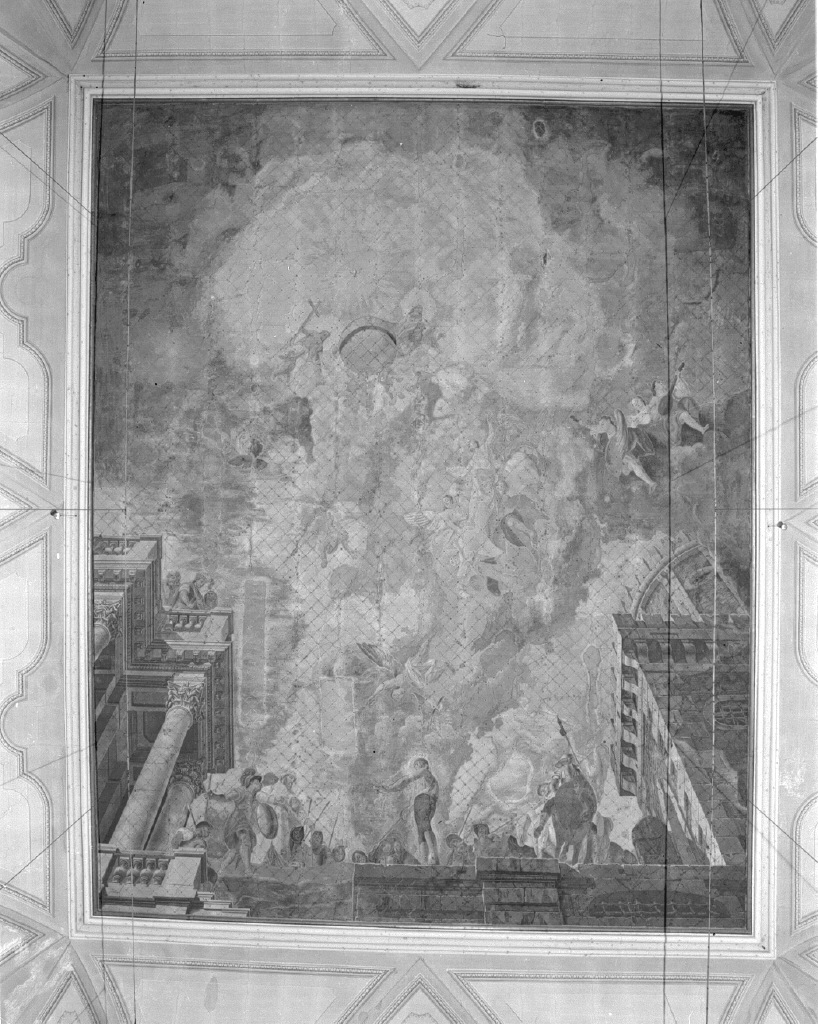 San Giacomo il Minore gettato dal tempio di Gerusalemme (dipinto) di Marinetti Antonio detto Chiozzotto (attribuito) (sec. XVIII)