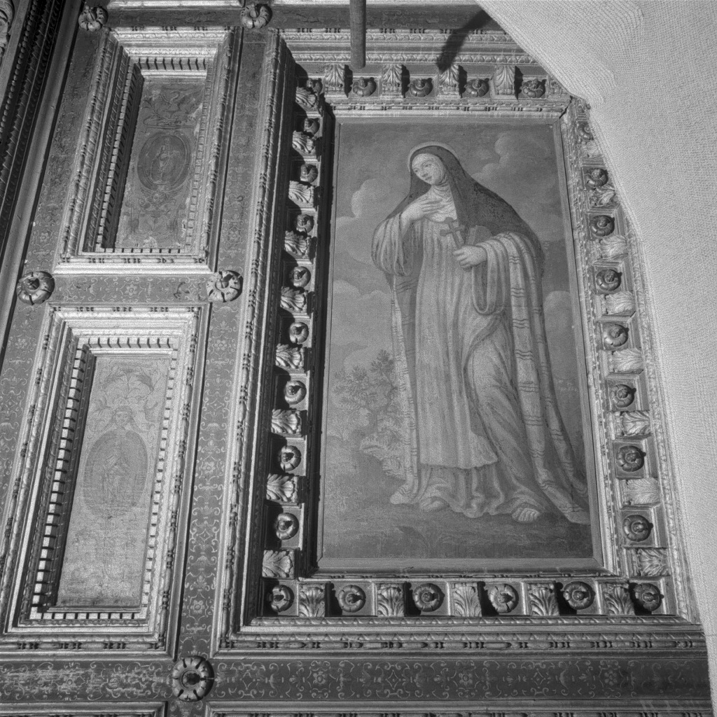 Santa Chiara (dipinto, elemento d'insieme) di Vecellio Marco (ultimo quarto sec. XVI)